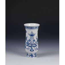 Vase, Zwiebelmuster, kobaltblau, weißer Rand, H 14 cm