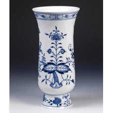 Vase, Zwiebelmuster, kobaltblau, weißer Rand, H 24 cm