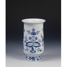 Vase, Zwiebelmuster, kobaltblau, weißer Rand, H 17 cm