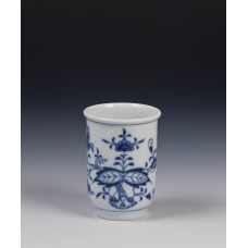 Vase, Zwiebelmuster, kobaltblau, weißer Rand, H 9 cm