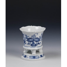 Vase, Zwiebelmuster, kobaltblau, weißer Rand, H 8,5 cm