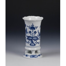 Vase, Zwiebelmuster, kobaltblau, weißer Rand, H 14 cm