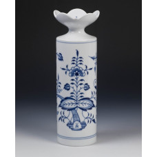 Vase, Zwiebelmuster, kobaltblau, weißer Rand, H 27 cm