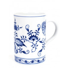 Krug, Zwiebelmuster, kobaltblau, weißer Rand, H 15 cm