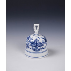 Tischglocke, Zwiebelmuster, kobaltblau, weißer Rand, 10 cm