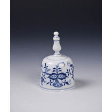 Tischglocke, Zwiebelmuster, kobaltblau, weißer Rand, H 11 cm