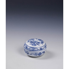 Dose, Zwiebelmuster, kobaltblau, weißer Rand, ø 7 cm