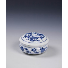 Dose, Zwiebelmuster, kobaltblau, weißer Rand, ø 9 cm