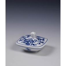 Dose, Zwiebelmuster, kobaltblau, weißer Rand, 5,3 cm