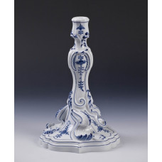 Leuchter, Zwiebelmuster, kobaltblau, weißer Rand, H 25 cm