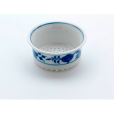 Teesieb, Zwiebelmuster, kobaltblau, weißer Rand, 3 cm