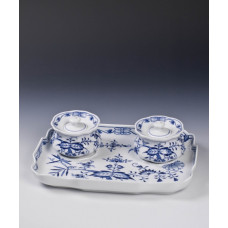 Schreibzeug, Zwiebelmuster, kobaltblau, weißer Rand, 28x20 cm