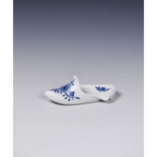 Pantoffel links, Zwiebelmuster, kobaltblau, weißer Rand, L 9,5 cm