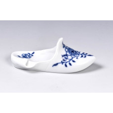 Pantoffel rechts, Zwiebelmuster, kobaltblau, weißer Rand, L 9,5 cm