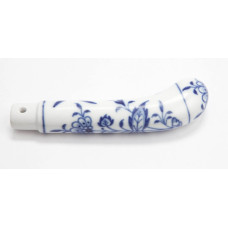Messerheft pistolenförmig, Zwiebelmuster, kobaltblau, weißer Rand, 10,5 cm