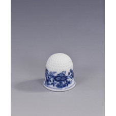 Fingerhut, Zwiebelmuster, kobaltblau, weißer Rand, 2,5 cm