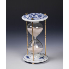 Sanduhr, Zwiebelmuster, kobaltblau, wei&szlig;er Rand, 18 cm