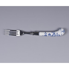 Gabel, Zwiebelmuster, kobaltblau, weißer Rand,