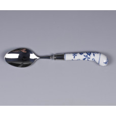 Löffel, Zwiebelmuster, kobaltblau, weißer Rand,