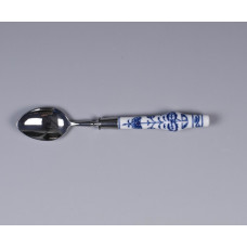 Kaffeelöffel, Zwiebelmuster, kobaltblau, weißer Rand,