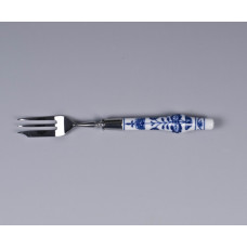 Kuchengabel, Zwiebelmuster, kobaltblau, weißer Rand, L 17,5 cm