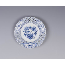 Teller m.H., Zwiebelmuster, kobaltblau, weißer Rand, ø 15 cm