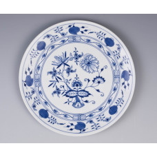 Wandschale, Zwiebelmuster, kobaltblau, weißer Rand,