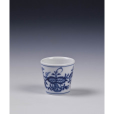 Becher, Zwiebelmuster, kobaltblau, weißer Rand, 0,02 l