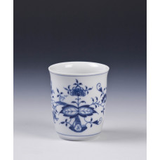 Becher, Zwiebelmuster, kobaltblau, weißer Rand, 0,2 l