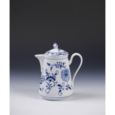 Schokoladenkanne, Zwiebelmuster, kobaltblau, weißer Rand, 0,5 l