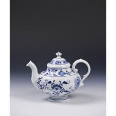 Teekanne, Zwiebelmuster, kobaltblau, weißer Rand, V 0,55 l