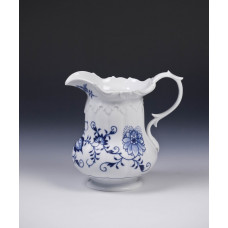 Milchkrug, Zwiebelmuster, kobaltblau, weißer Rand, 0,5 l