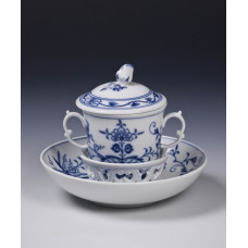 Tasse m.D.m.U., Zwiebelmuster, kobaltblau, weißer Rand, 0,13 l