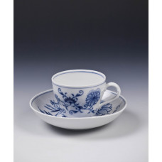 Tasse m.U., Zwiebelmuster, kobaltblau, weißer Rand, 0,12 l