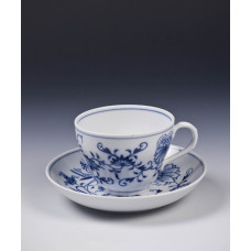 Tasse m.U., Zwiebelmuster, kobaltblau, weißer Rand, 0,15 l