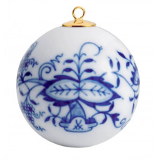 Kugel, Zwiebelmuster, kobaltblau, weißer Rand, ø 5 cm