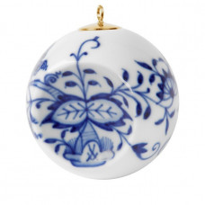 Kugel, Zwiebelmuster, kobaltblau, weißer Rand, H 5 cm