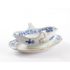 Sauciere, Zwiebelmuster, kobaltblau, Goldrand, V 0,25 l