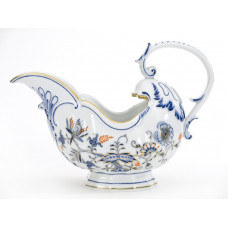 Sauciere, Zwiebelmuster, kobaltblau, rot- und goldschattiert, Goldrand, V 0,40 l