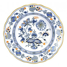 Suppenteller, Zwiebelmuster, kobaltblau, rot- und goldschattiert, Goldrand, ø 24 cm