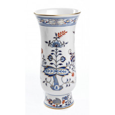 Vase, Zwiebelmuster, kobaltblau, rot- und goldschattiert, Goldrand, H 17 cm