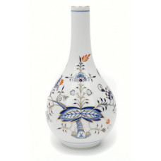 Vase, Zwiebelmuster, kobaltblau, rot- und goldschattiert, Goldrand, H 24,5 cm