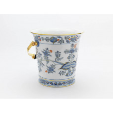 Sektkühler, Zwiebelmuster, kobaltblau, rot- und goldschattiert, Goldrand, H 24,5 cm