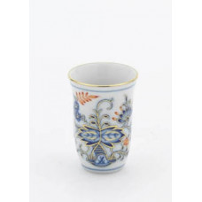 Becher, Zwiebelmuster, kobaltblau, rot- und goldschattiert, Goldrand, V 0,02 l