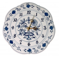 Wanduhr, Zwiebelmuster, Zifferblatt mit arabischen Ziffern, kobaltblau, ø 30 cm