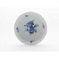 Sch&uuml;ssel, rund, Deutsche Blume, kobaltblau, wei&szlig;er Rand, &oslash; 27 cm