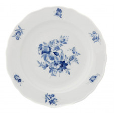 Teller, Deutsche Blume, kobaltblau, weißer Rand, ø 20 cm