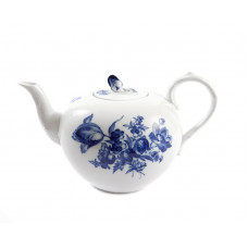 Teekanne, Deutsche Blume, kobaltblau, weißer Rand, V 1,00 l