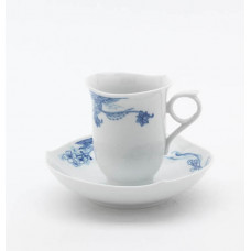 Kaffeetasse m.U., Blaue Hortensie, kobaltblau, weißer Rand, V 0,18 l