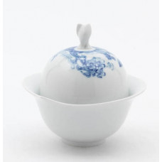 Zuckerdose, Blaue Hortensie, kobaltblau, weißer Rand, V 0,20 l